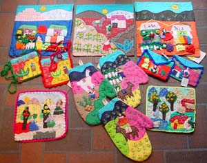 Click for a larger picture of some available arpilleras